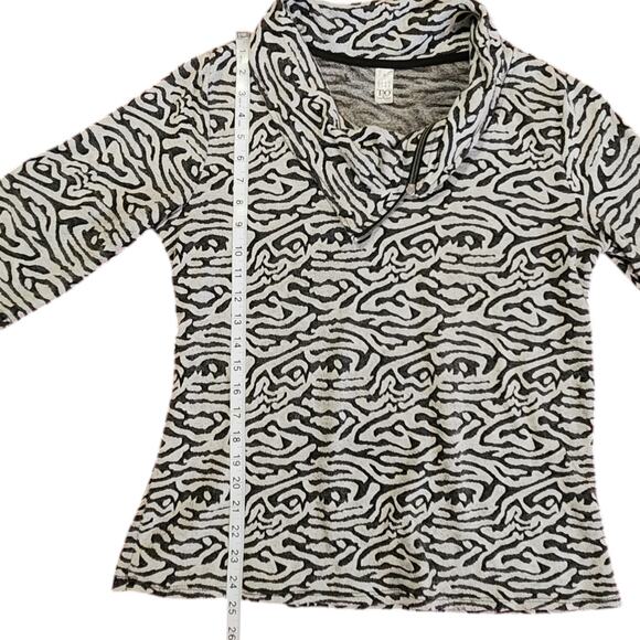 Thomas & Olivia Cowel Neck w/ zipper, elbow sleeve Pullover shirt, top sz M - Picture 6 of 10